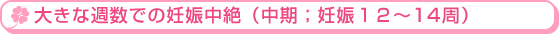 大きな週数での妊娠中絶（中期；妊娠１２～14周）