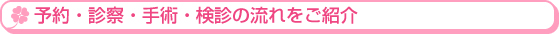 手術、診察、予約の流れをご紹介